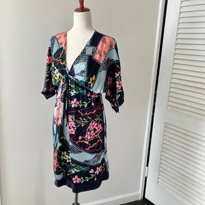 Like New Yumi Kim Silk Floral Kimono Dress fluttery summery M/L